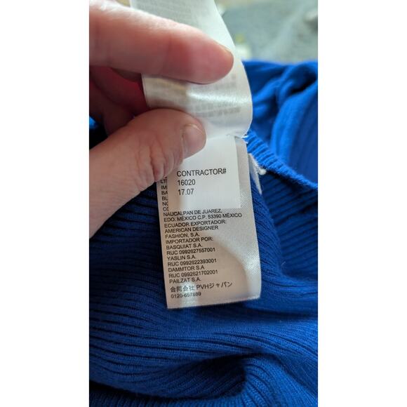 Calvin Klein Womens Royal Blue Long Sleeve Quarter Zip Sweater XL Regal Fitted - Picture 6 of 7